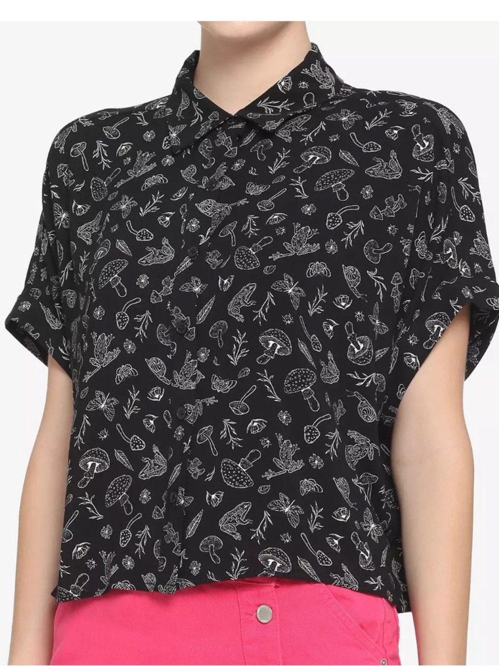 2xl Mushroom Frog Woodland Whimsigoth Cottagecore Boxy Shirt